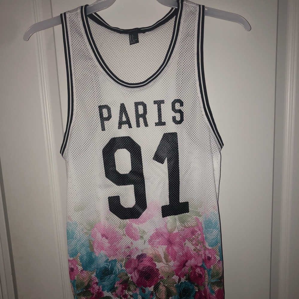 Graphic Mesh Tank Top